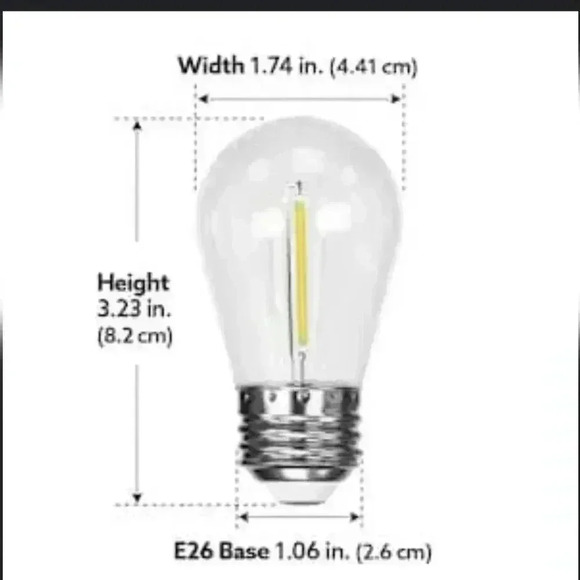 Feit Electric 12ft LED Outdoor Fence String Lights, 10 Sockets, 12pc. E26 Base - Picture 3 of 7